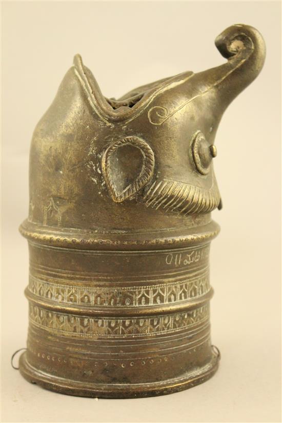 A Southern Indian bronze Palanquin finial, probably Kerala, 17th / 18th century, 20cm